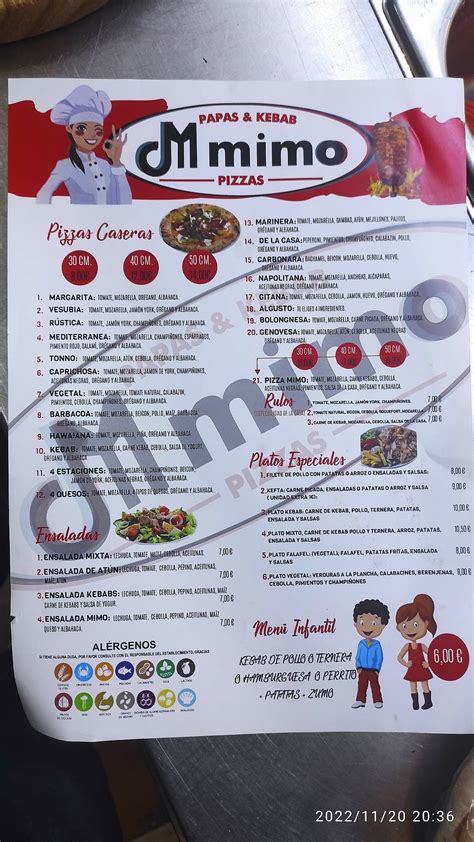 Menu at M MIMO kebab, pizzas, papas restaurant,。